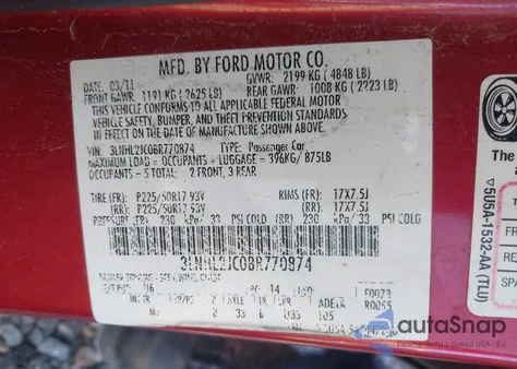 2011 Lincoln Mkz from USA, damaged, VIN 3LNHL2JC0BR770874